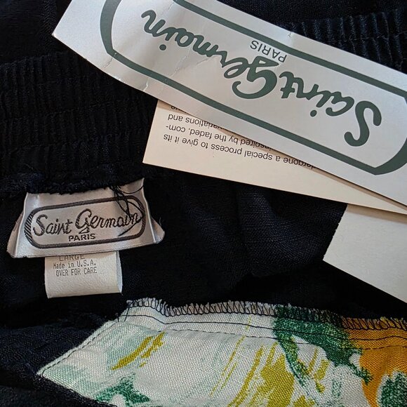 NWT VINTAGE ST. GERMAINE (LG) High Waist Linen Blend Blue Dress Slacks - Picture 4 of 6